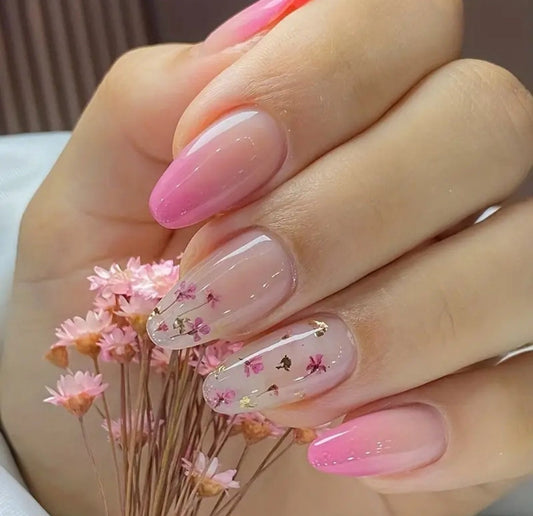 Nails - pink floral