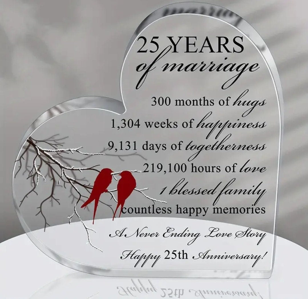 Plaque - 25th Wedding Anniversary