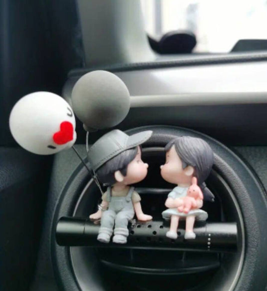 cute couple resin car perfume air freshener 